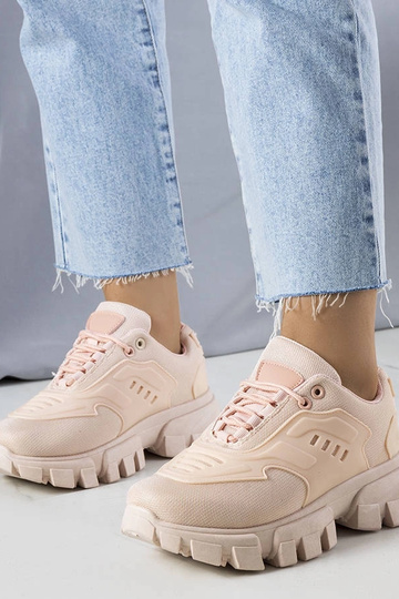 Różowe sneakersy na masywnej podeszwie Inez 2