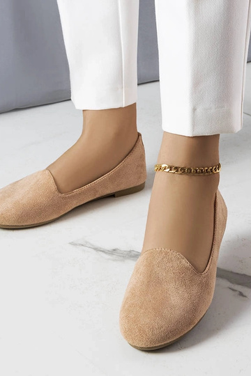 Beżowe balerinki eko-zamszu...