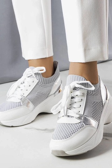Szare sneakersy na koturnie... 2