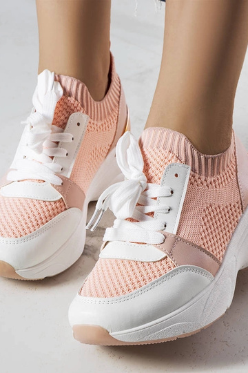 Różowe sneakersy na koturnie Ann 2