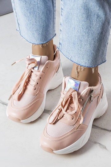 Różowe sneakersy na koturnie Stacey