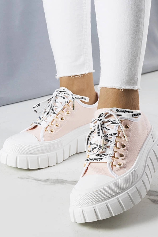 Różowe trampki na platformie Toni