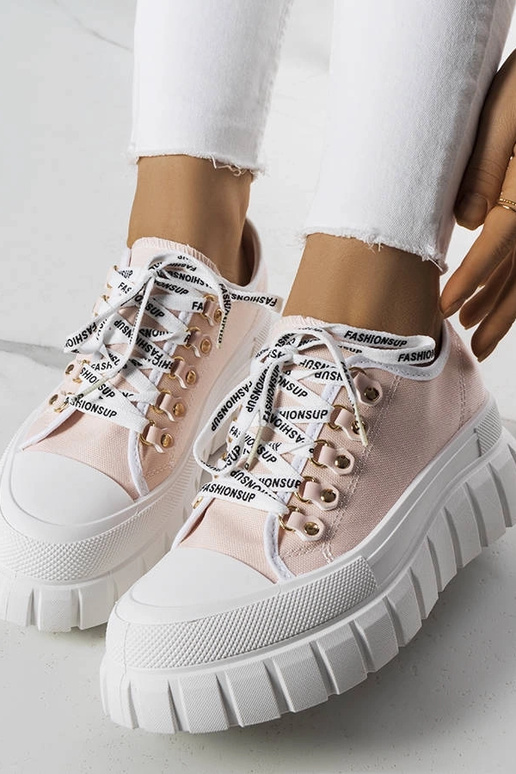 Różowe trampki na platformie Toni