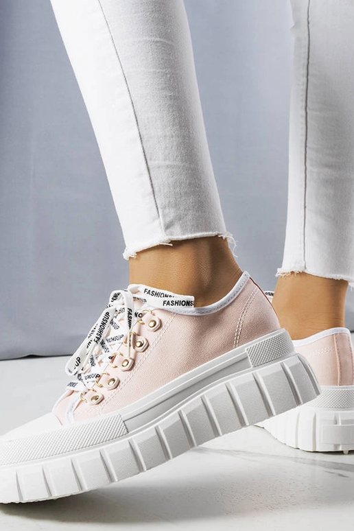 Różowe trampki na platformie Toni