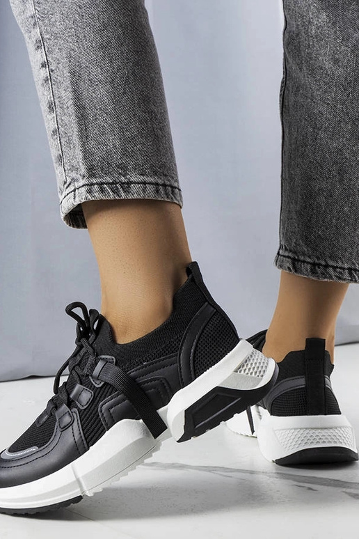 Czarne sneakersy skarpetkowe Peggy