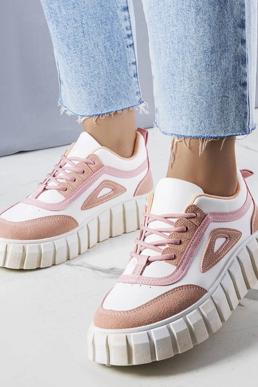 Różowe tenisówki na platformie Robyn