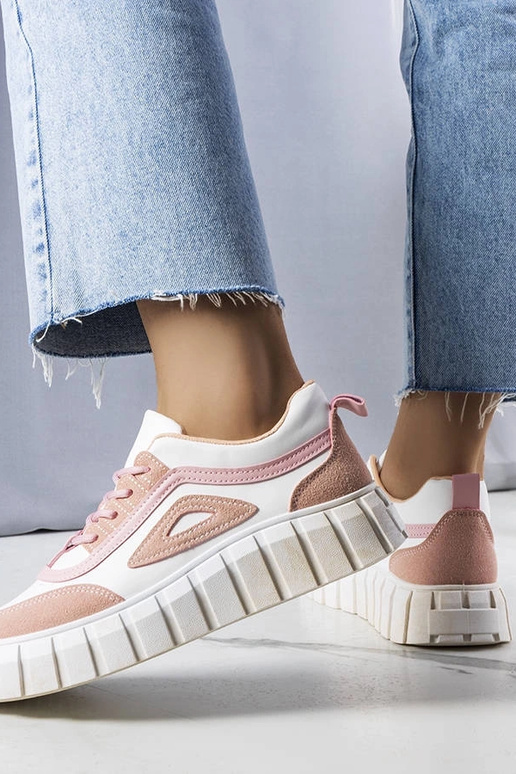 Różowe tenisówki na platformie Robyn