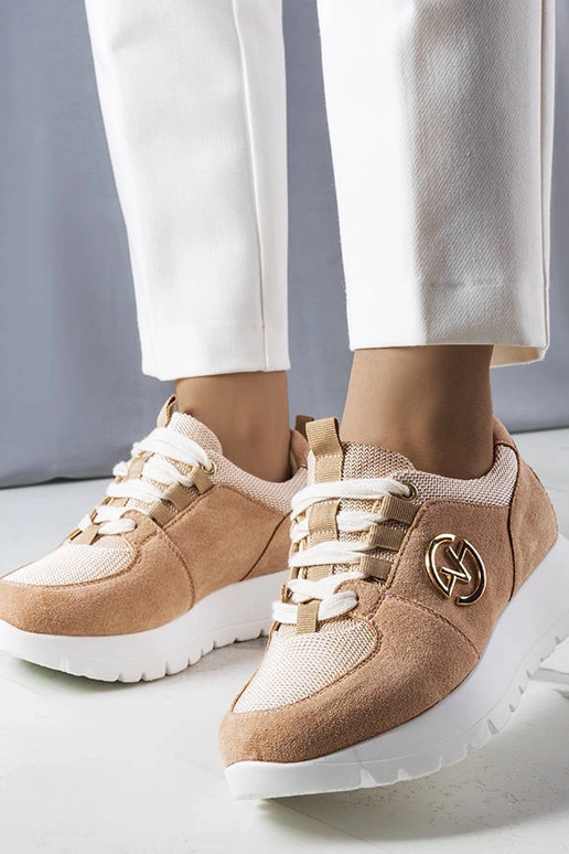 Beżowe sneakersy na platformie Kristine