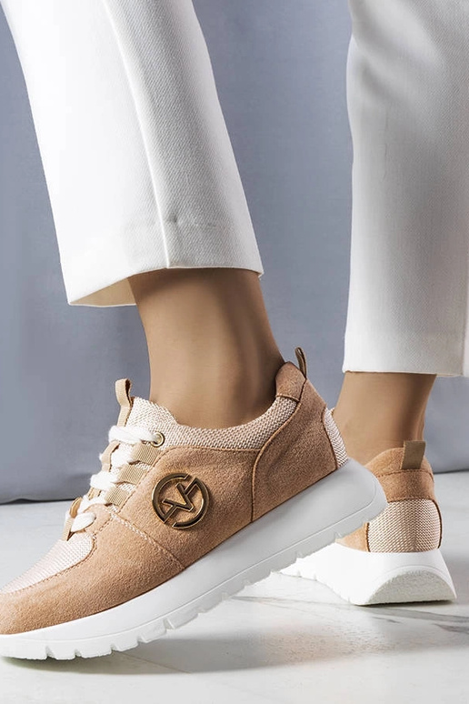 Beżowe sneakersy na platformie Kristine