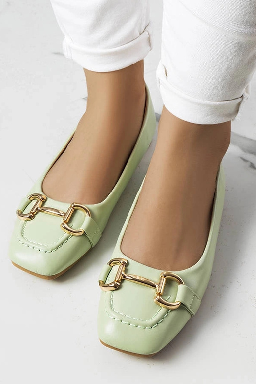 Zielone balerinki ze złotym...