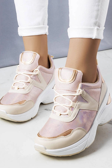 Różowe sneakersy z metalicznymi wstawkami Ruais