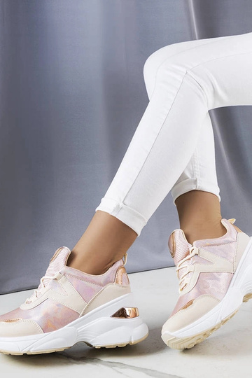 Różowe sneakersy z metalicznymi wstawkami Ruais 2