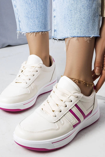 Kremowe sneakersy z różowymi wstawkami Olympia