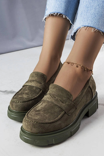 Zielone półbuty eko-zamsz... 2