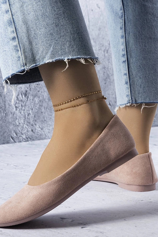 Różowe balerinki ze skórzana wkładką...