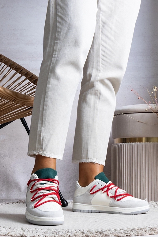 Szare sneakersy damskie trampki z...