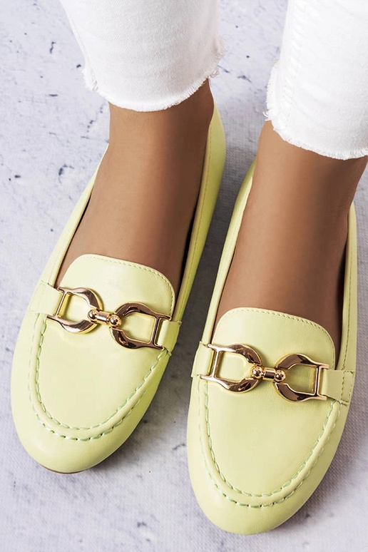 Zielone mokasyny z klamerką Sauvé