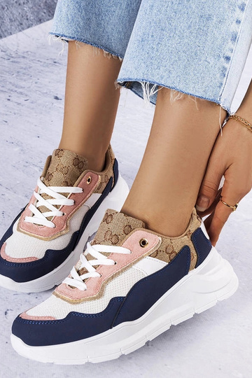 Granatowe sneakersy ze... 2