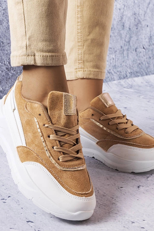 Beżowe sneakersy z eko-zamszu Dupuis