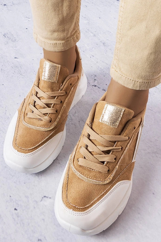 Beżowe sneakersy z eko-zamszu Dupuis