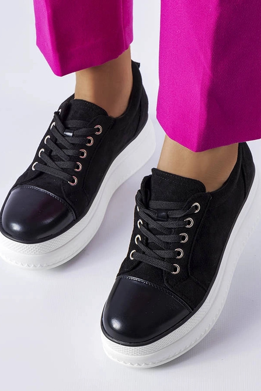 Czarne tenisówki na platformie Pascaline