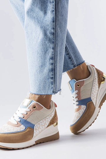 Beżowo-niebieskie sneakersy Mireault