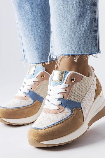 Beżowo-niebieskie sneakersy... 2