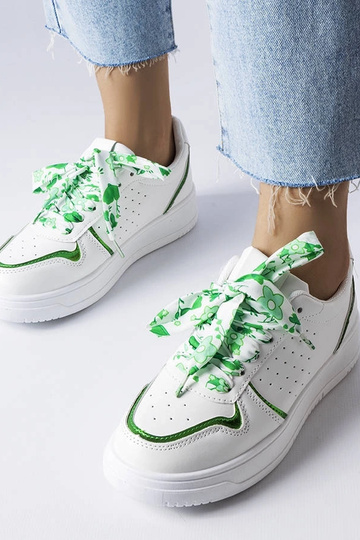 Białe sneakersy wiązane wstążką Pryor