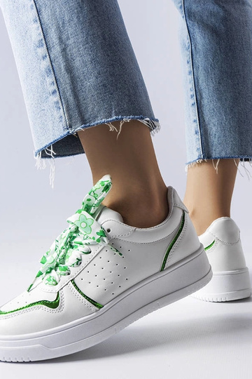 Białe sneakersy wiązane wstążką Pryor 2