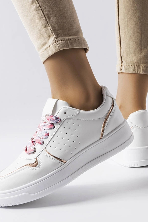 Białe sneakersy wiązane wstążką Pryor
