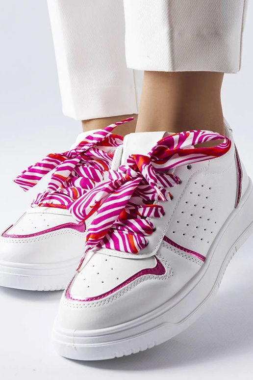 Białe sneakersy wiązane wstążką Pryor