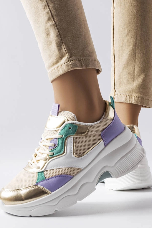 Biało-złote sneakersy damskie Séguin