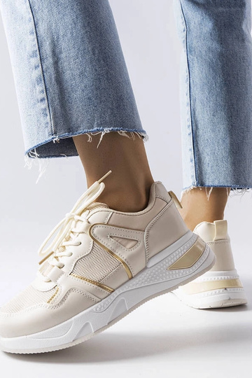 Beżowe sneakersy z łączonych materiałów Caya 2