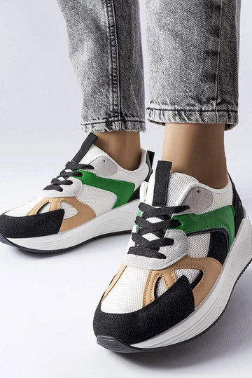 Czarne sneakersy z łączonych materiałów Riel