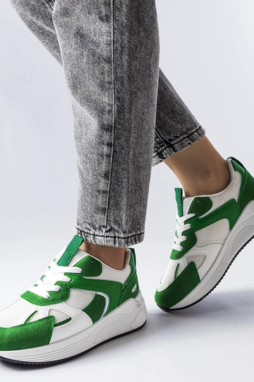 Zielone sneakersy z łączonych materiałów Riel 2