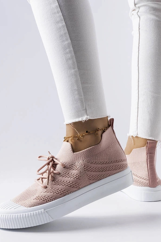 Różowe trampki z elastycznego...