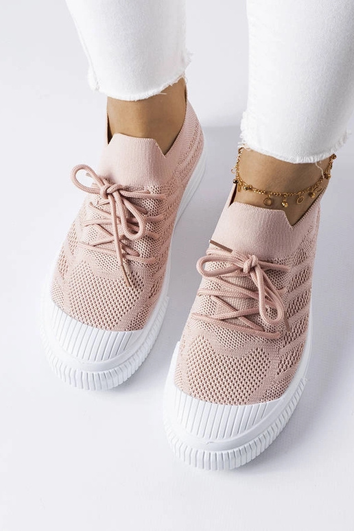 Różowe trampki z elastycznego...