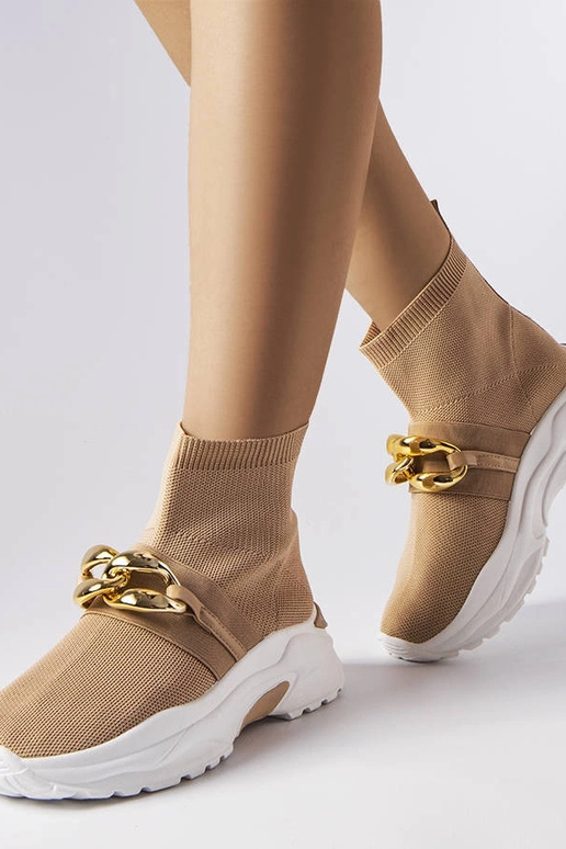 Brązowe sneakersy z łańcuchem Baptiste