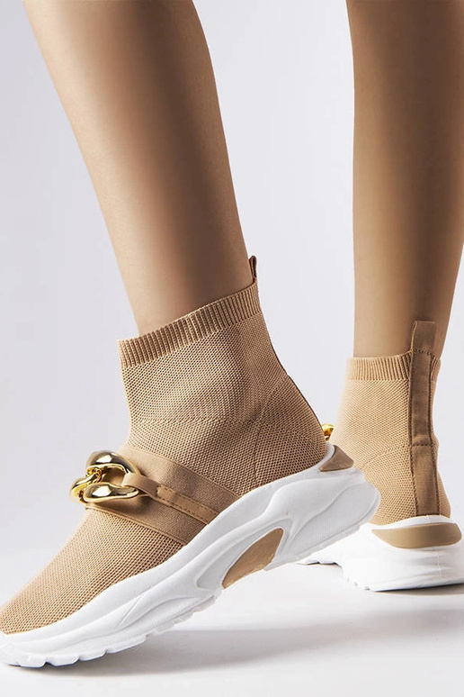 Brązowe sneakersy z łańcuchem Baptiste