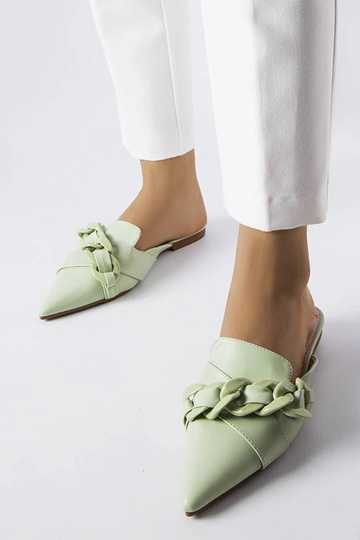 Zielone eleganckie klapki z...