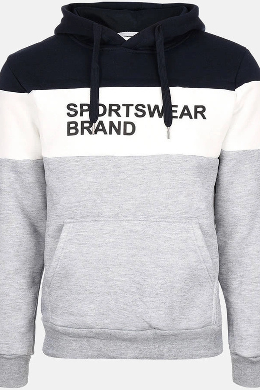 Jasnoszara męska bluza z kapturem