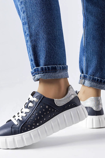 Granatowe sneakersy ze... 2