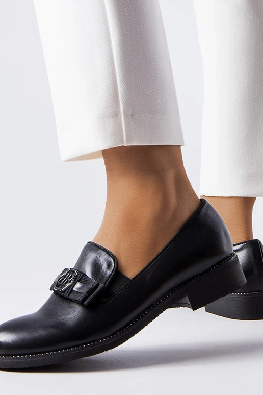 Czarne ozdobne mokasyny Tanguy