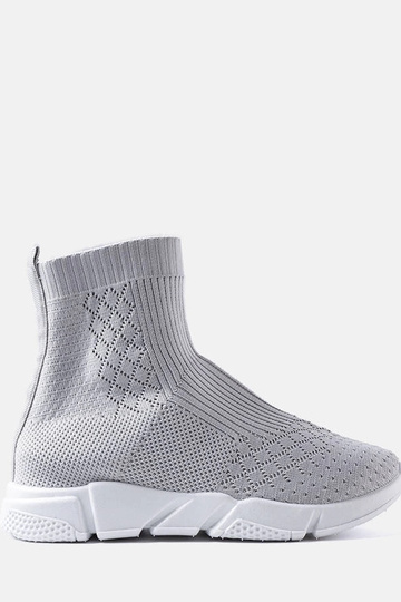 Szare sneakersy ze skarpetkową cholewką Olot