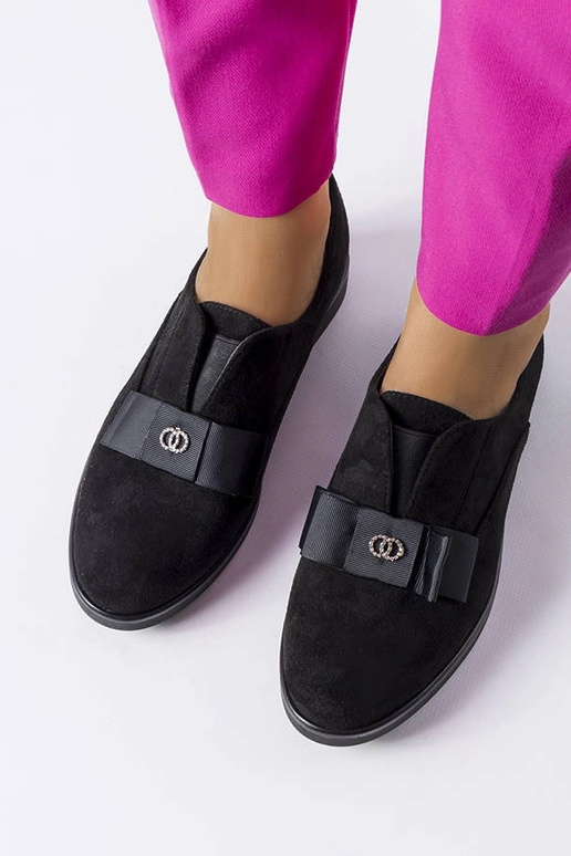 Czarne wsuwane półbuty Mutton