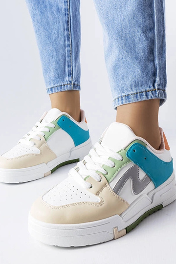 Beżowo-niebieskie buty na platformie Harter