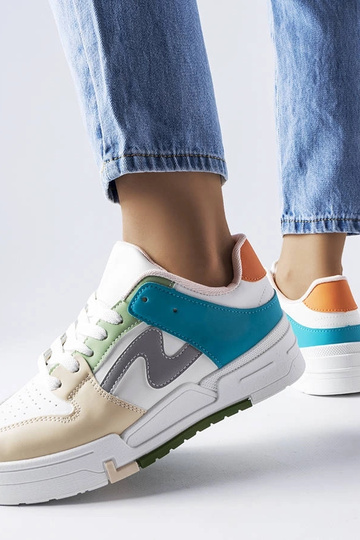 Beżowo-niebieskie buty na... 2