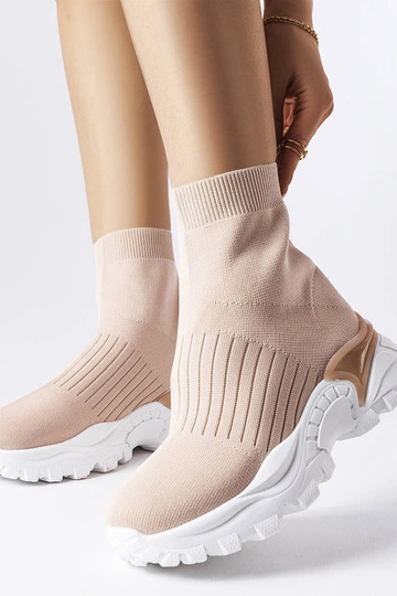 Beżowe sneakersy z elastyczną cholewką Antonio 2