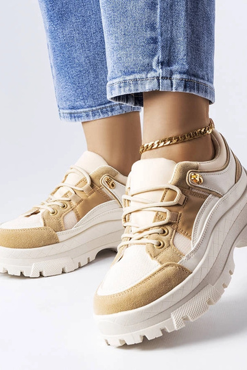 Brązowe sneakersy na...