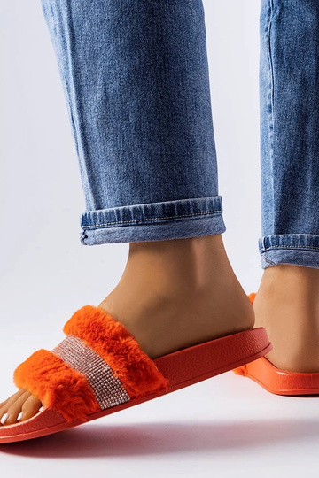 Pomarańczowe klapki z... 2